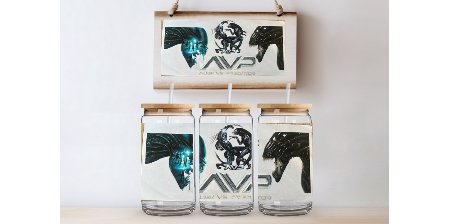Alien vs Predator 16oz uvdtf wrap
