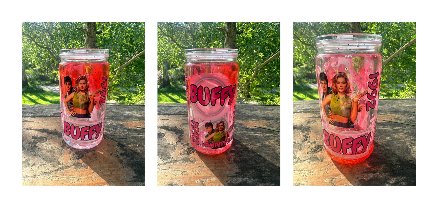 Buffy 1992 movie acrylic lava drip tumbler