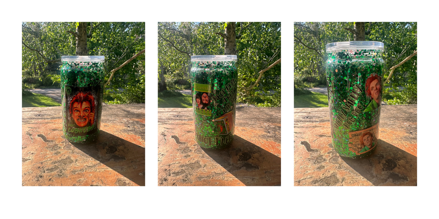 Drop dead Fred 16oz acrylic snowglobe tumbler