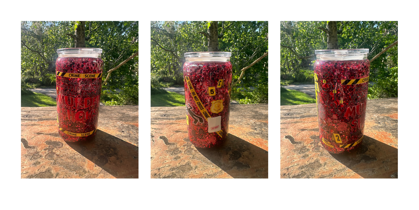 Murder shows 160z glass tumbler