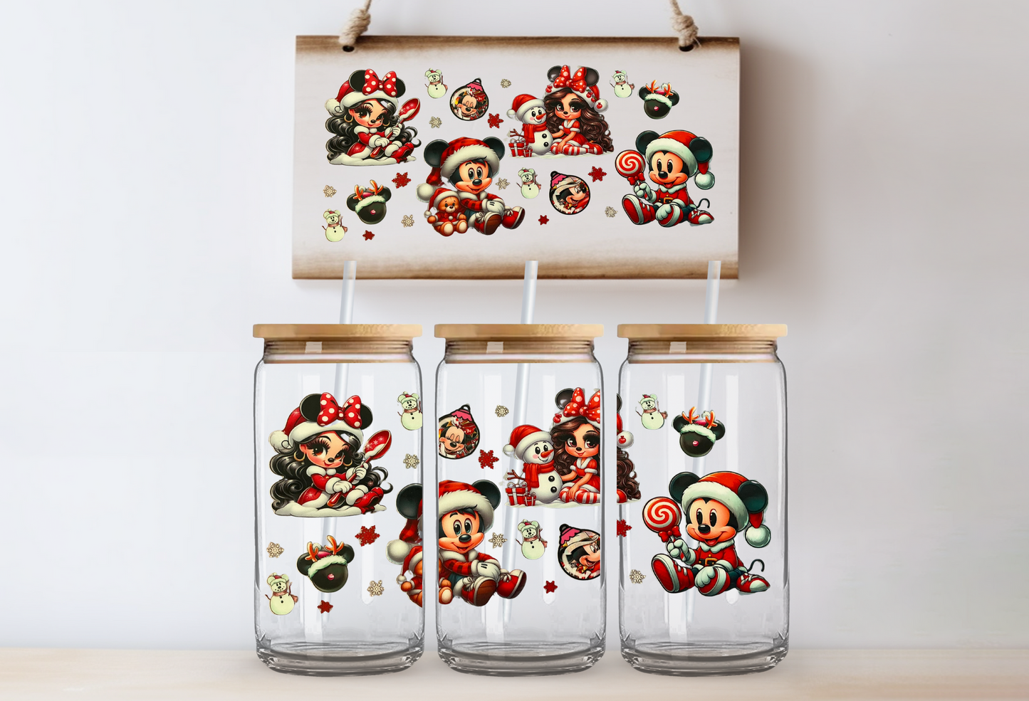 Mouse christmas 16oz uvdtf wrap