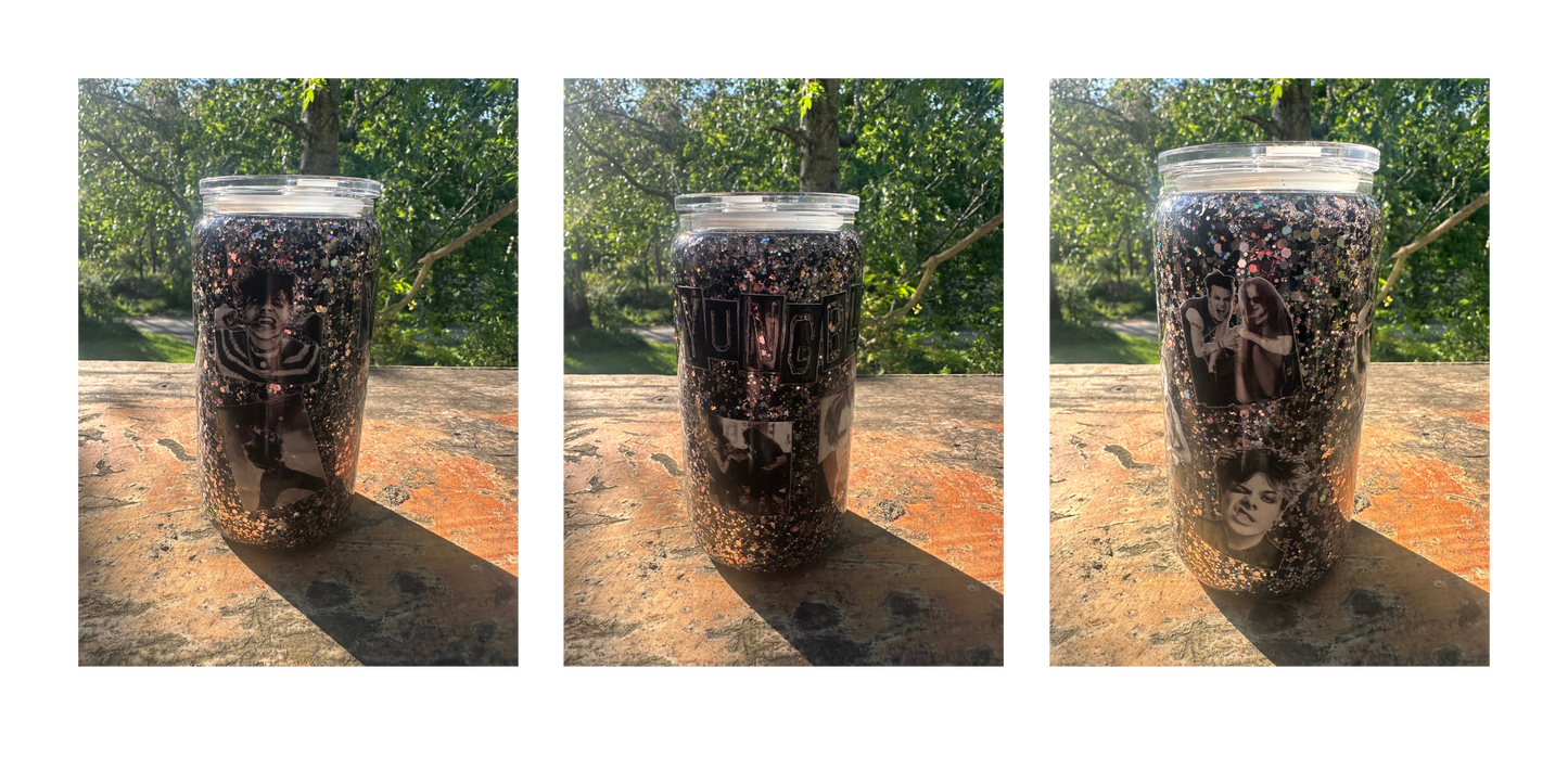 Yungblud 16oz glass snowglobe tumbler