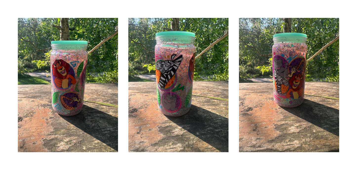 Madagascar 16oz acrylic snowglobe tumbler