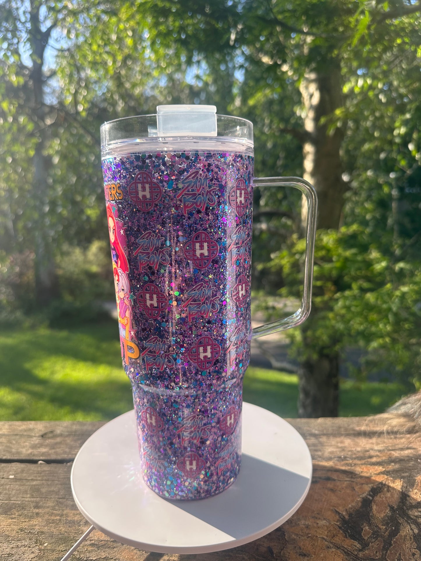 40oz K-pop demon hunter snowglobe tumbler