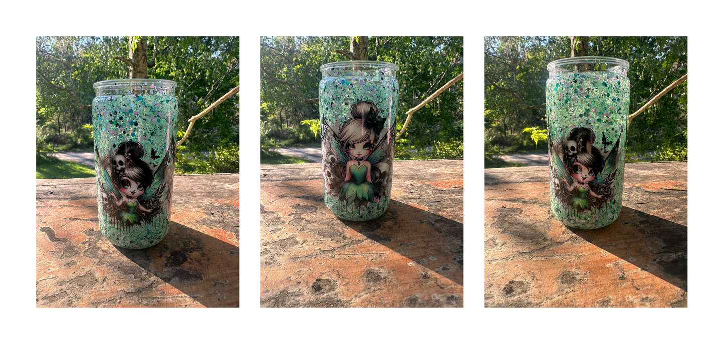 Gothic fairy 16oz acrylic snowglobe tumbler