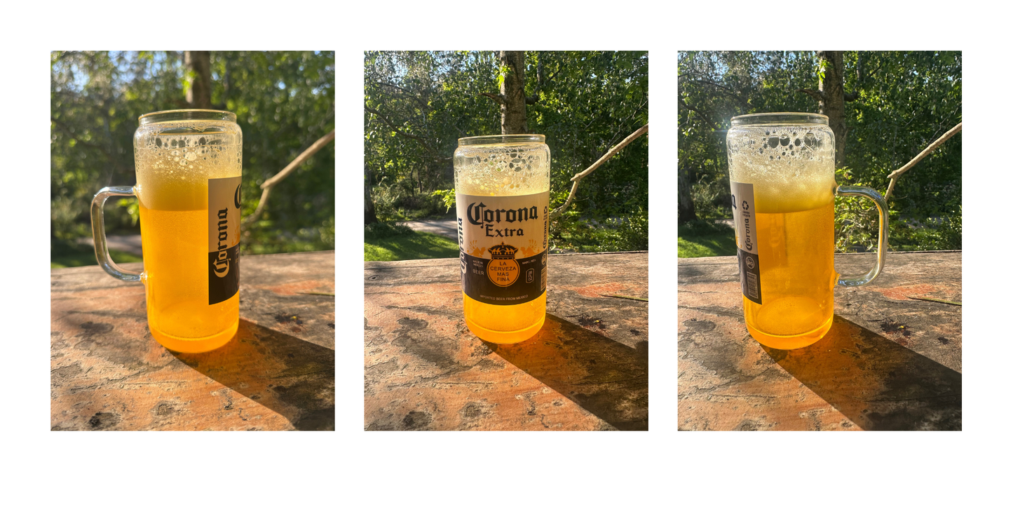 Beer 16oz glass handled tumbler