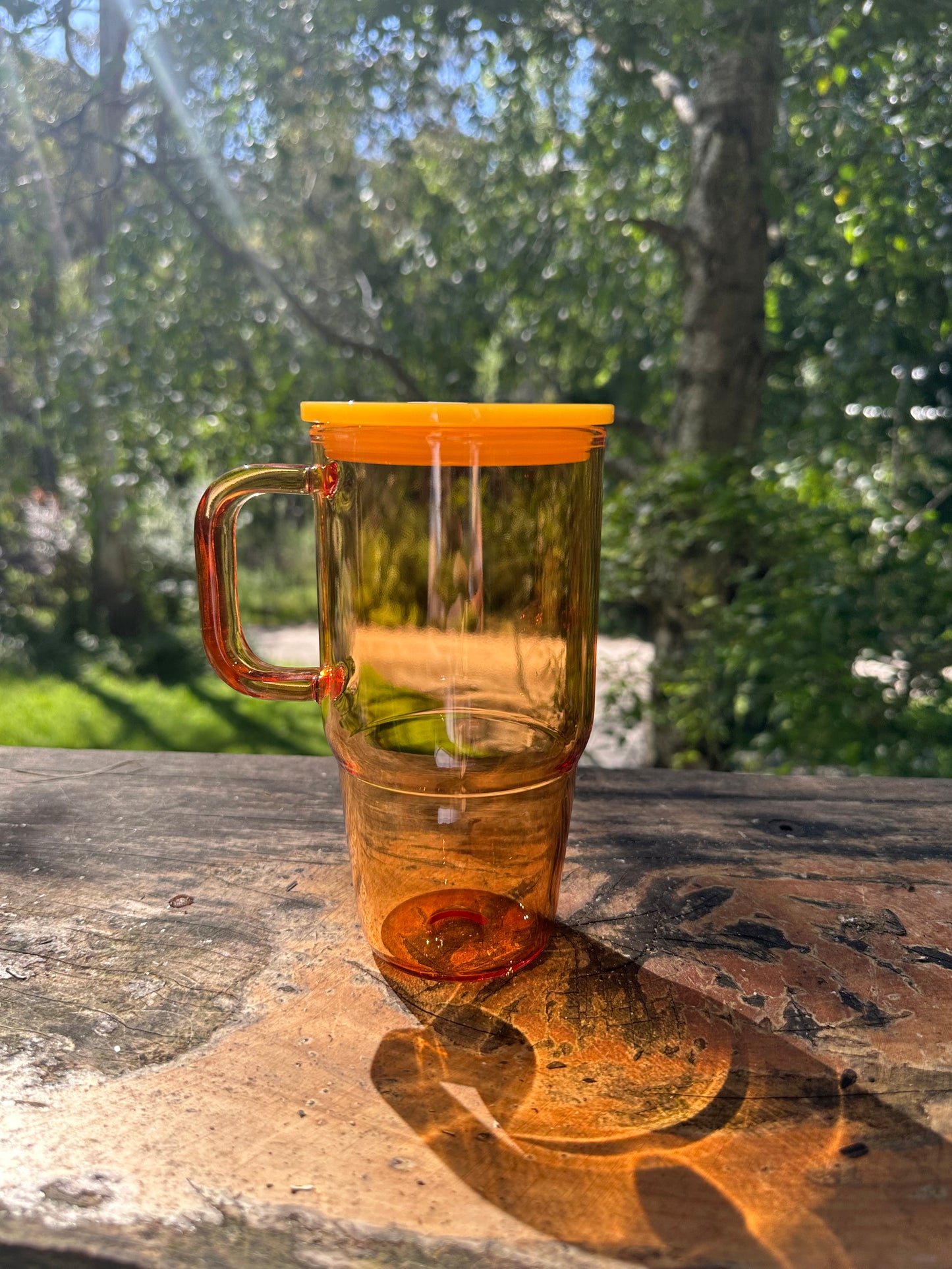 Yellow 22oz glass jelly cup