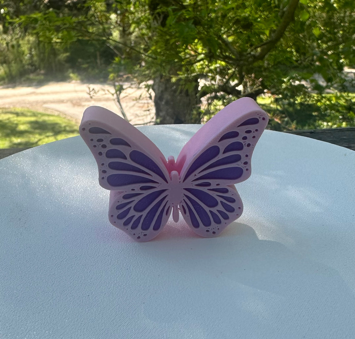 Pink and purple straw topper