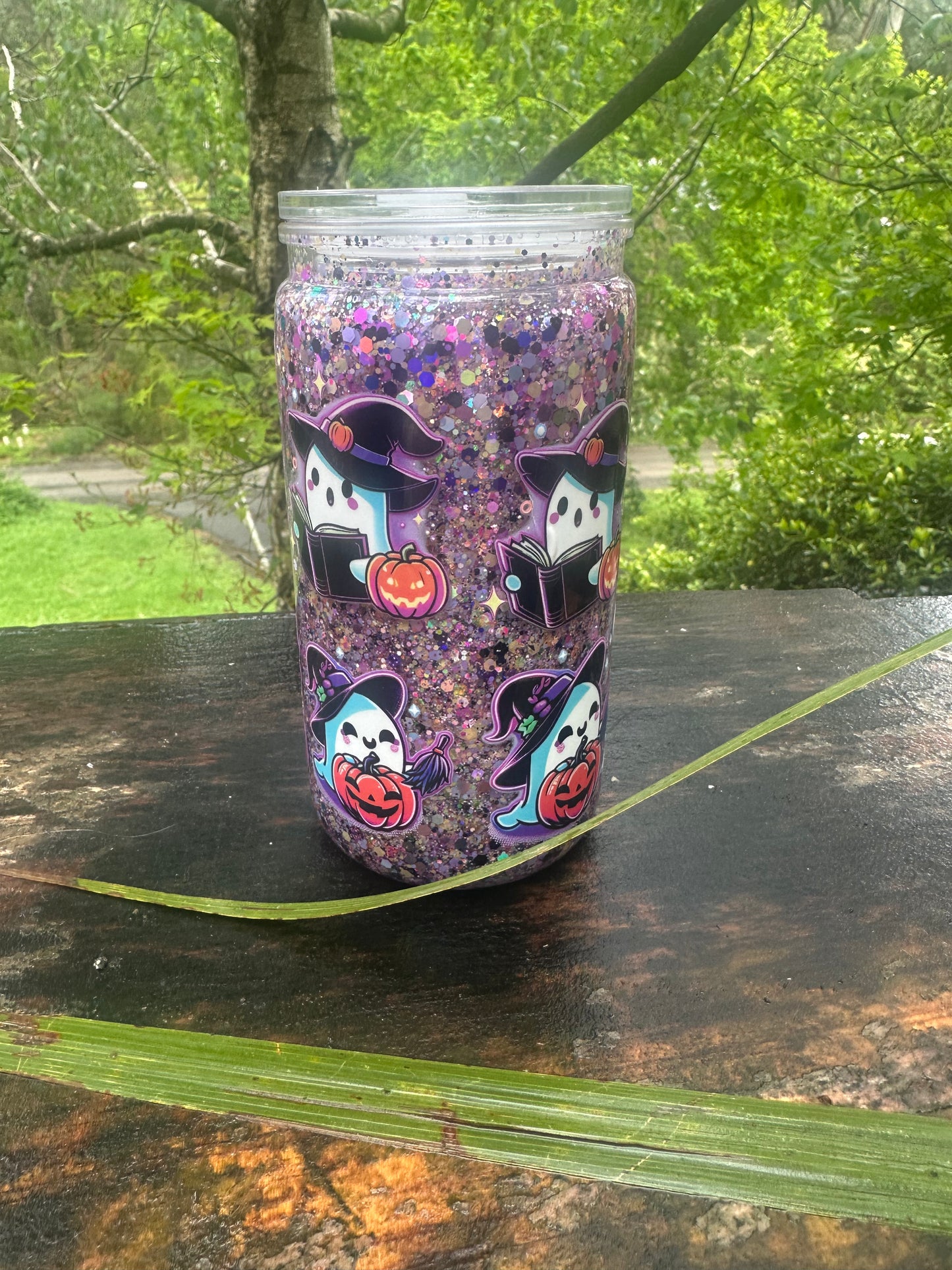 Halloween ghost 16oz acrylic snow globe