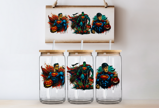 Superman halloween 16oz uvdtf wrap
