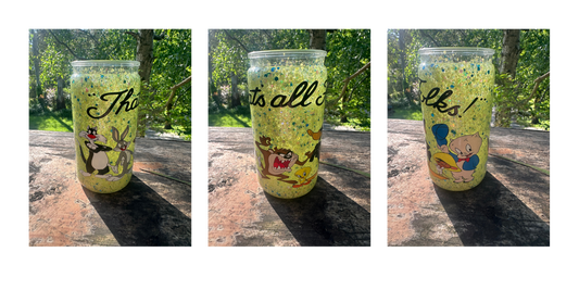 That's all folks 16oz acrylic snowglobe tumbler