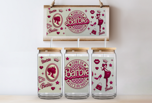 Come on barbie let's go party 16oz uvdtf wrap