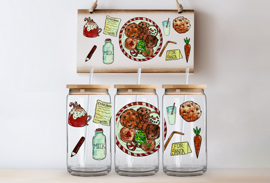 Milk and cookies for santa 16oz uvdtf wrap