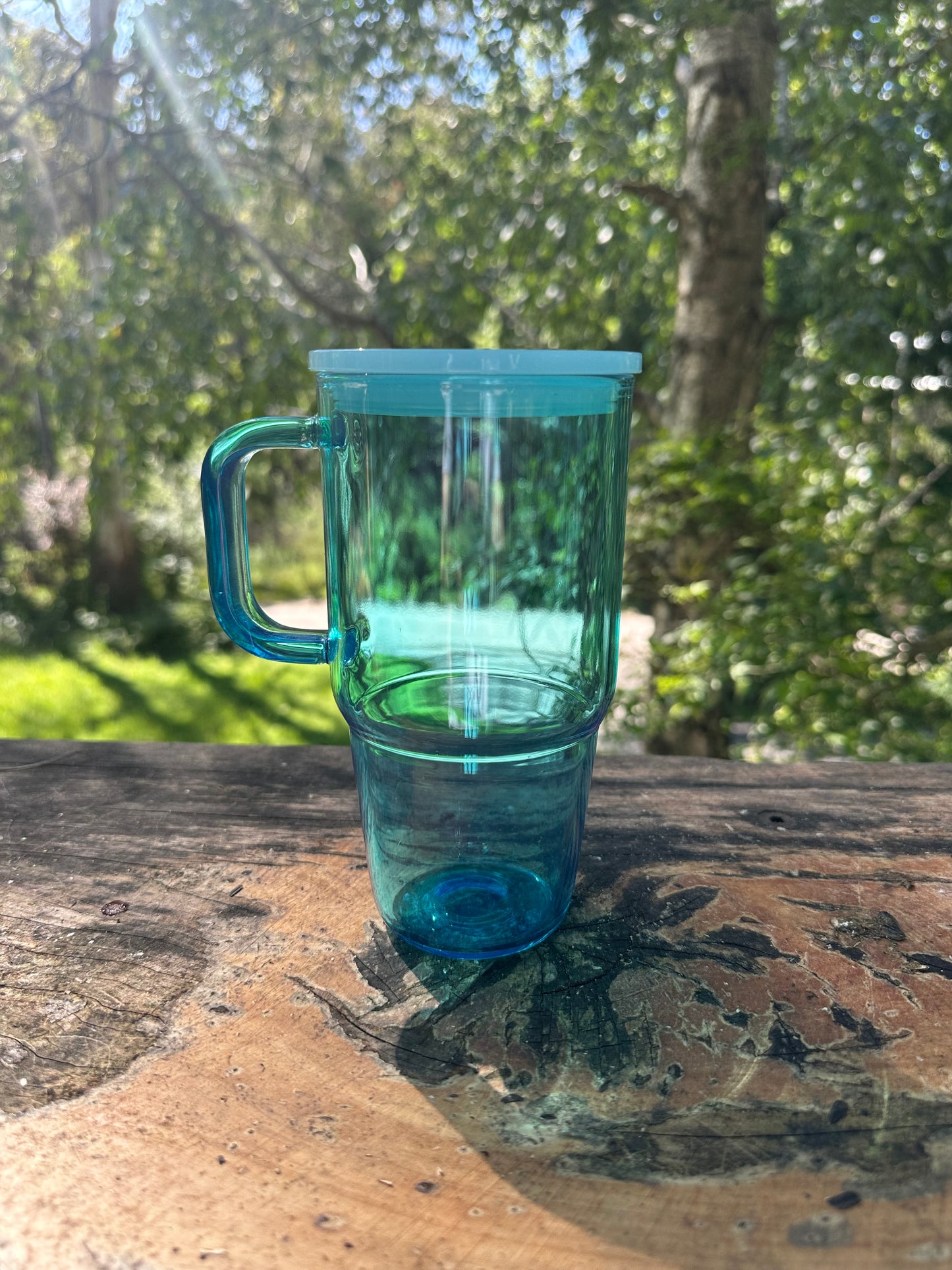 Blue 22oz glass jelly cup