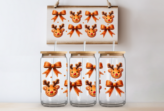 Reindeer and bows 16oz uvdtf wrap