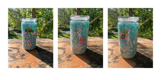 Puff puff pass acrylic snowglobe tumbler