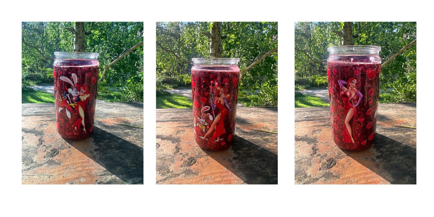 J Rabbit 16oz acrylic snowglobe tumbler