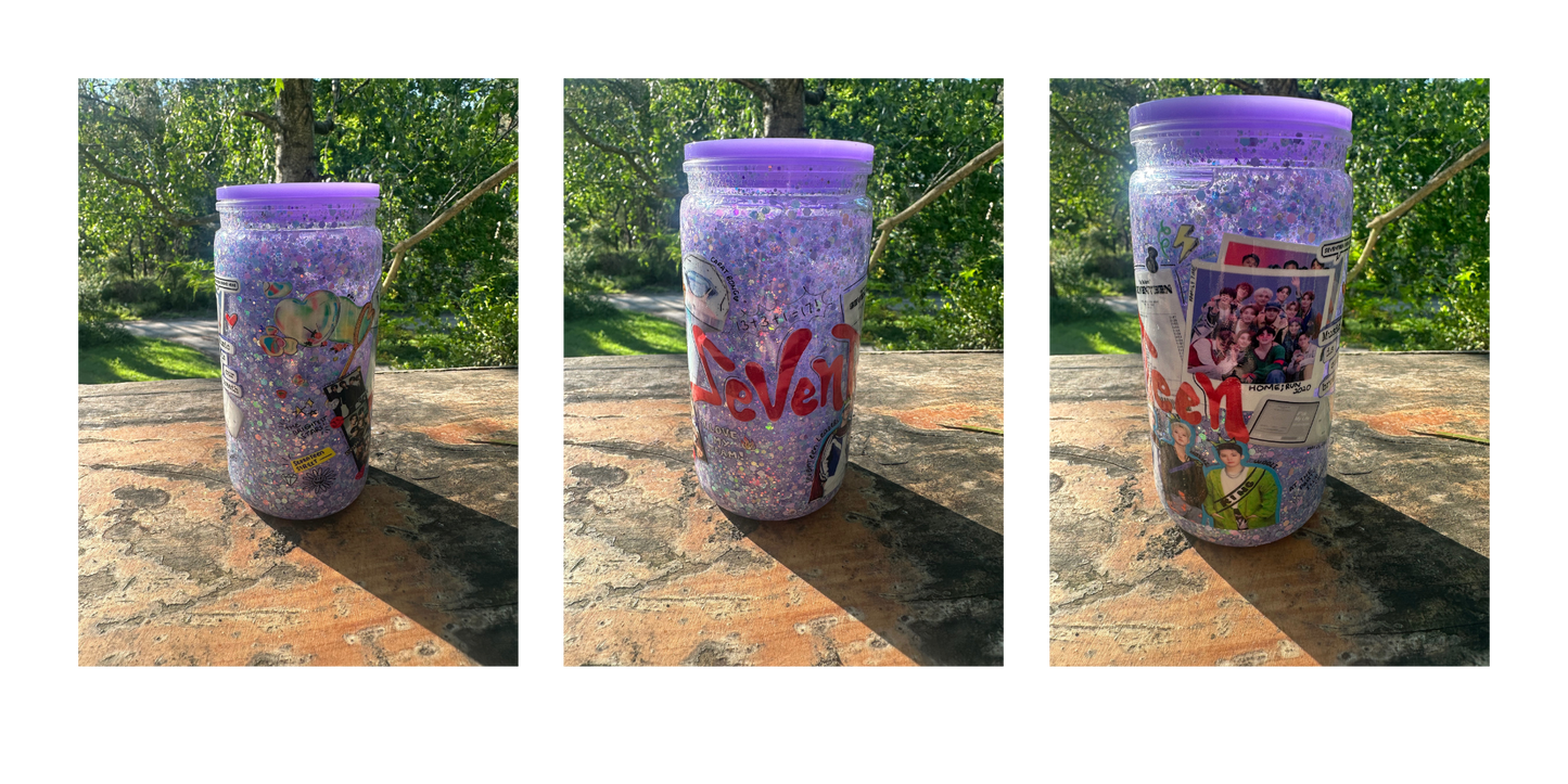 seventeen 160z acrylic snowglobe tumbler