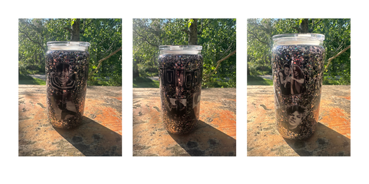 Yungblud 16oz glass snowglobe tumbler