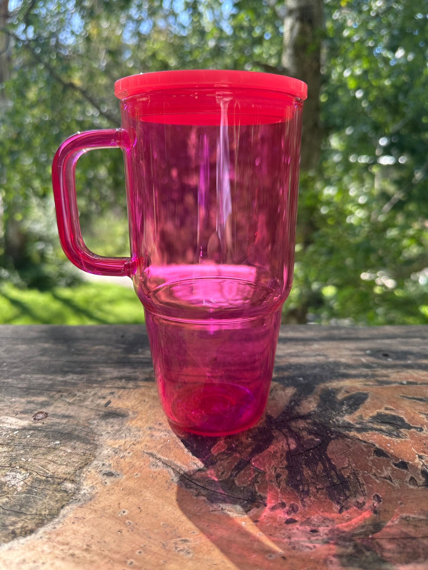 Rose red 22oz glass jelly cup