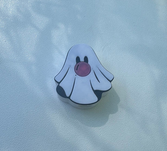 Ghost bubblegum straw topper