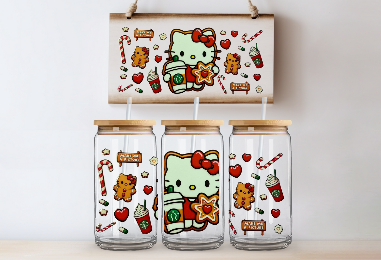 Christmas kitty 16oz uvdtf wrap