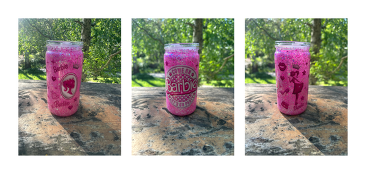 Barbie 16oz acrylic snowglobe tumbler