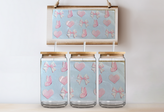 Bows, butterflies & hearts 16oz uvdtf wrap