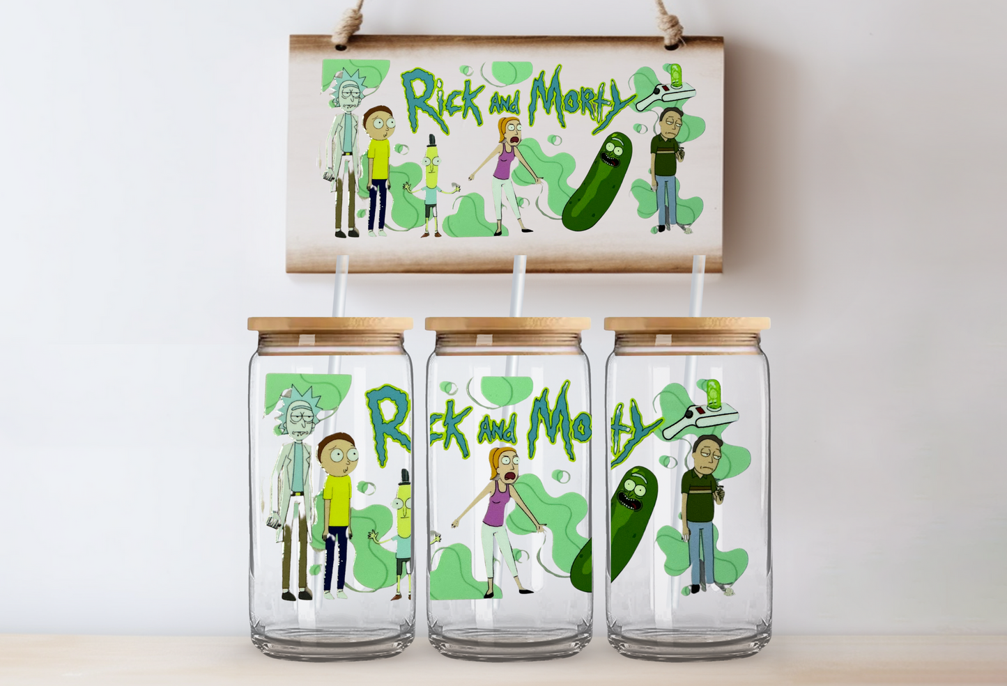 Rick & morty 16oz uvdtf wrap