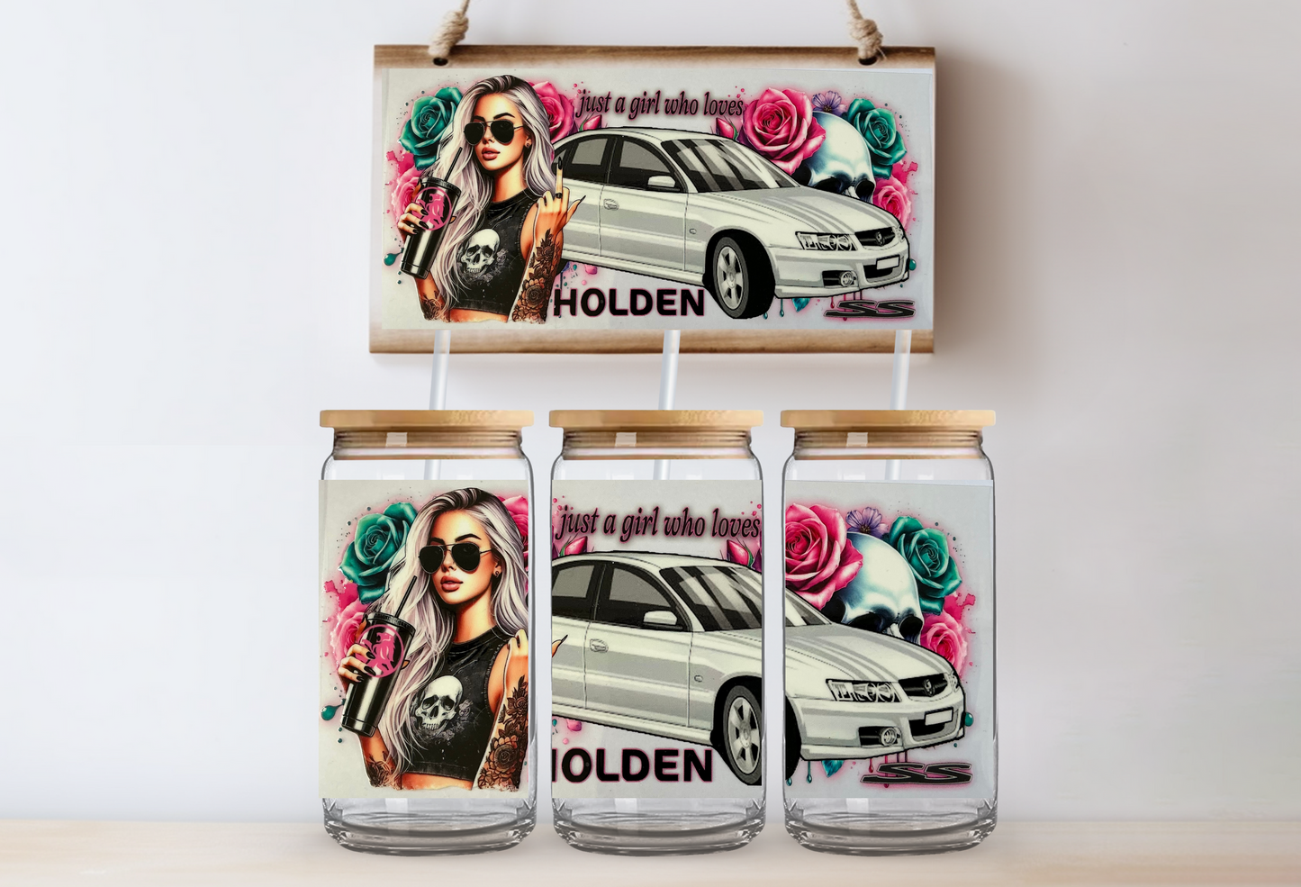 Just a girl who loves holdens 16oz uvdtf wrap