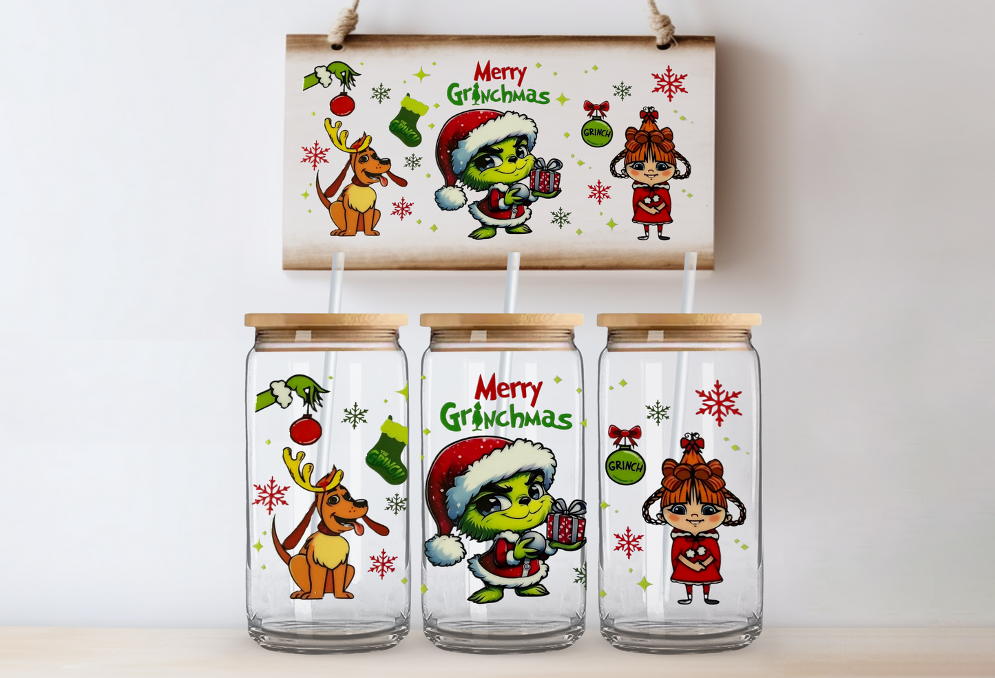 Merry grinchmas 16 oz uvdtf