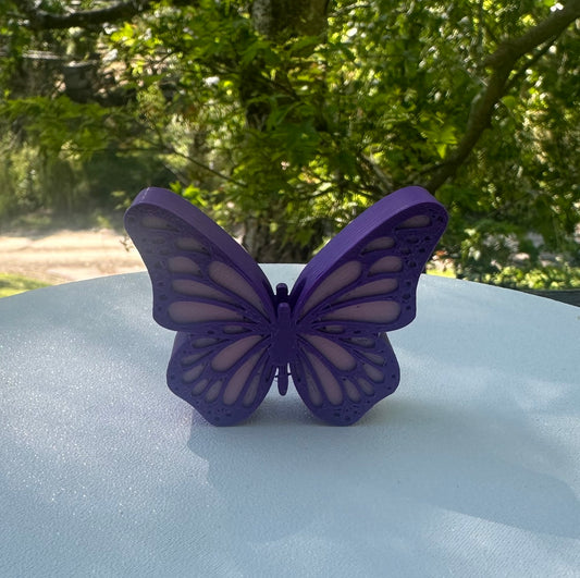 Purple and pink butterfly straw topper