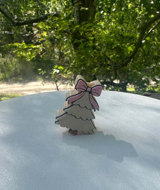 White Xmas tree straw topper