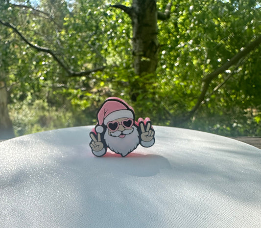 Santa sunglasses straw topper