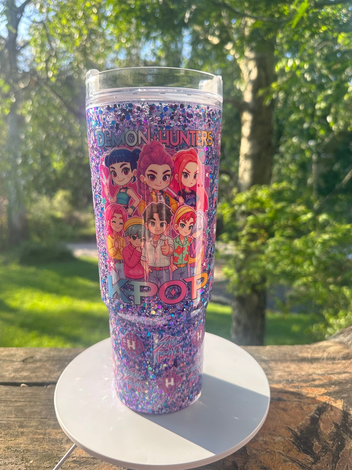 40oz K-pop demon hunter snowglobe tumbler