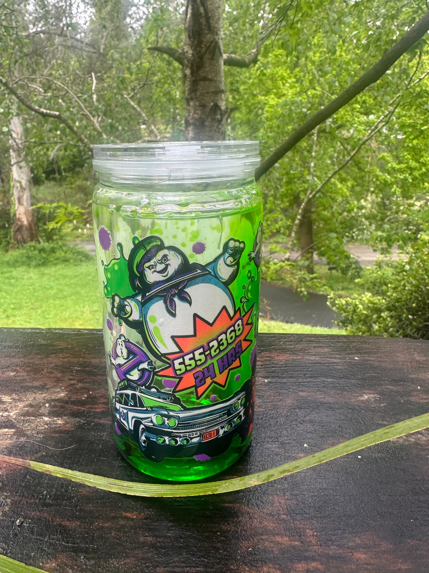 Ghostbusters green lava drip 20oz storyboard tumbler