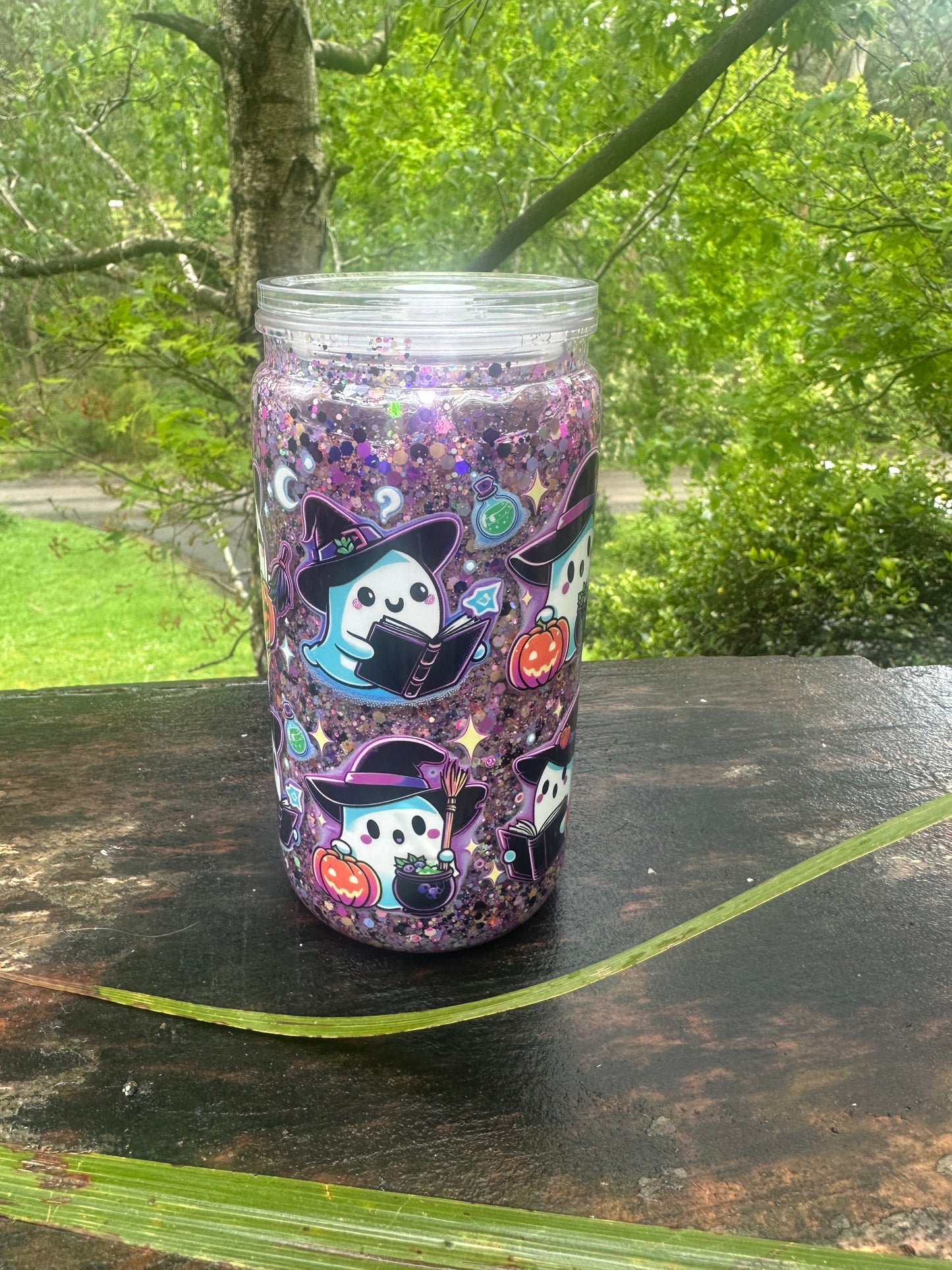 Halloween ghost 16oz acrylic snow globe