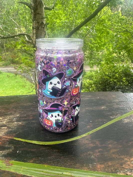 Halloween ghost 16oz acrylic snow globe